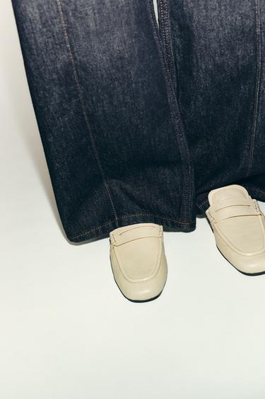LEATHER PENNY LOAFERS - Ecru White by Zara - Image 0