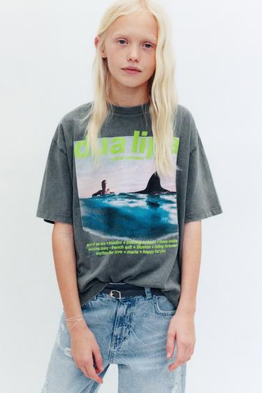 CAMISETA ESTAMPADO DUA LIPA © - Gris de Zara