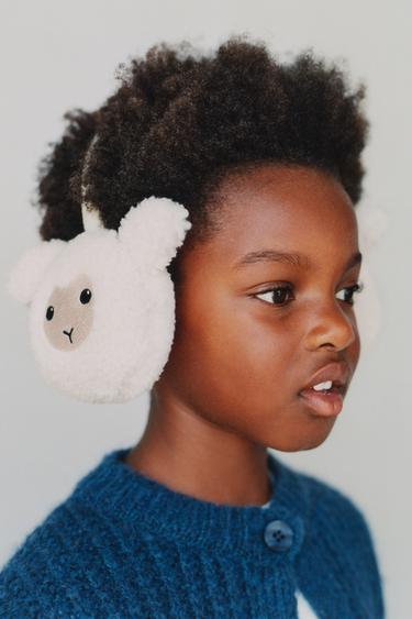 FAUX SHEARLING SHEEP EARMUFFS - Ecru by Zara