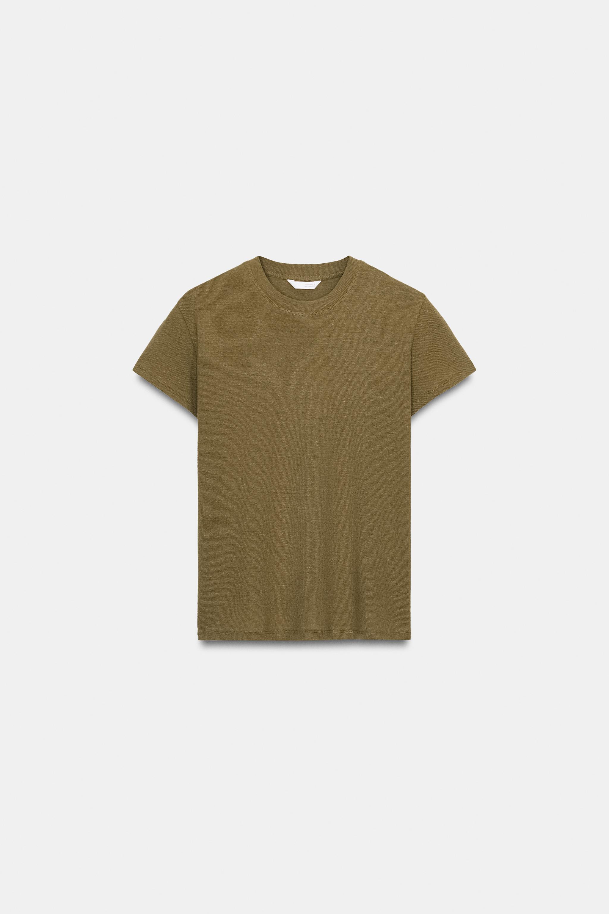 SHORT SLEEVE LINEN BLEND T-SHIRT