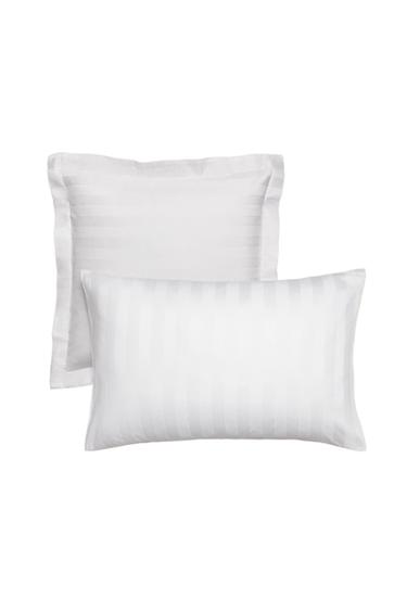 FRONHA DE TRAVESSEIRO DE CETIM LISTRADA (500 FIOS) - Branco da Zara