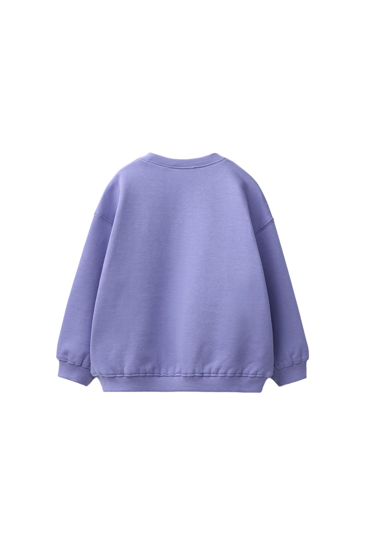 DAISY EMBROIDERED FLEECE SWEATSHIRT — Blue / Lavender