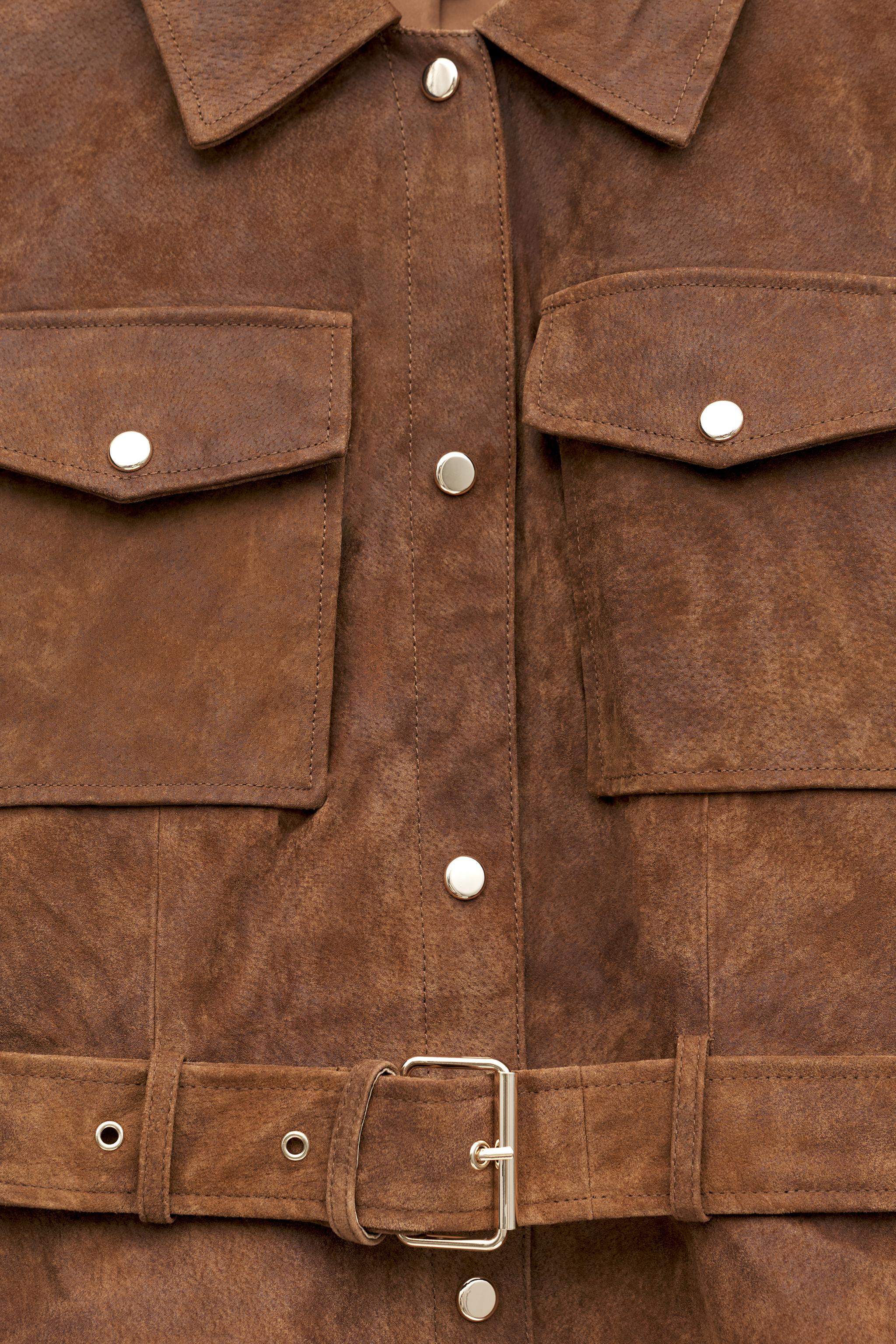 100% LEATHER BELTED JACKET