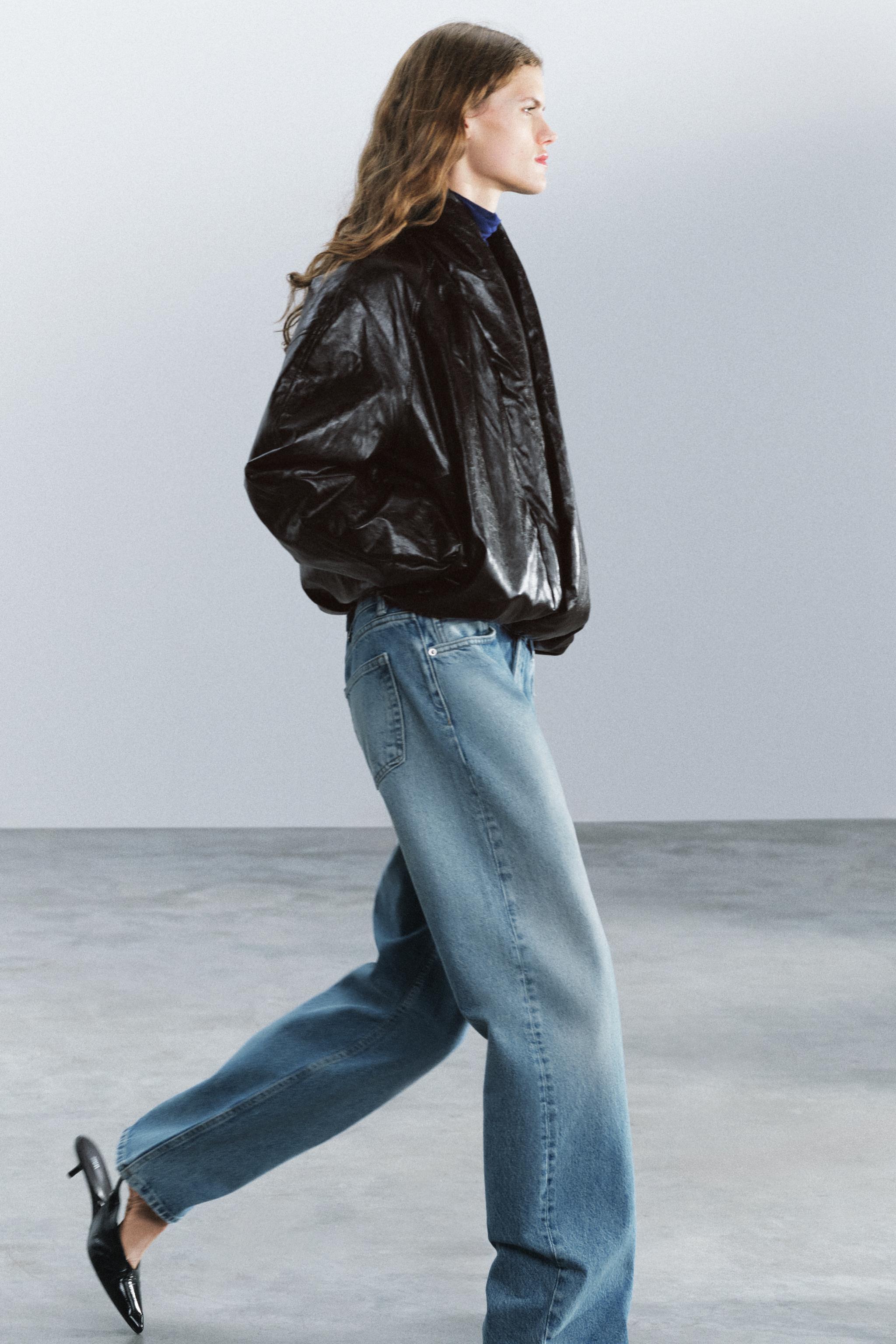 ZW COLLECTION フェイクレザーパフジャケット - バーガンディ | ZARA