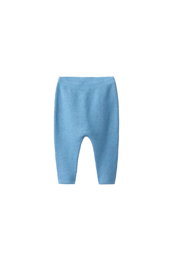 Zara PEARL KNIT JOGGERS - Mid-blue - Image 0