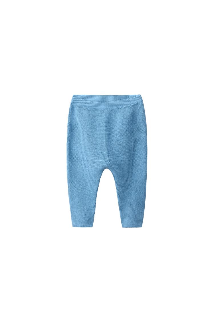 PEARL KNIT JOGGERS — Mid-blue