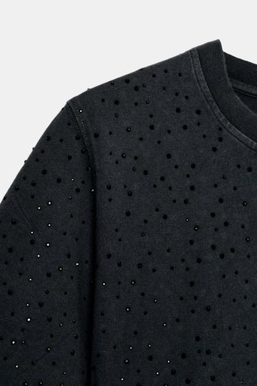T-SHIRT BRILLANT MANCHES COURTES - Noir de Zara - Image 7