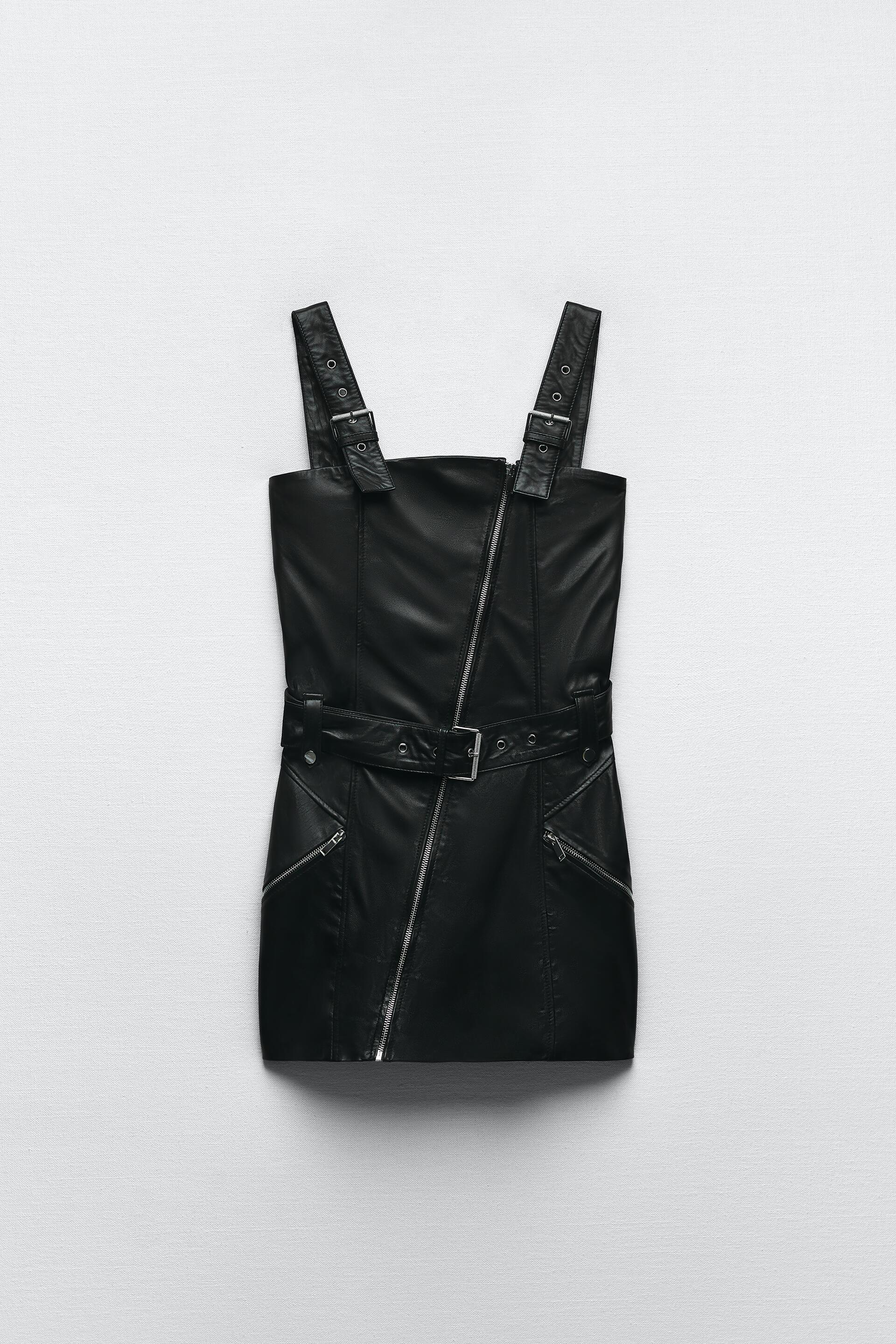 ZARA hot LEATHER MINI DRESS LIMITED EDITION BLACK