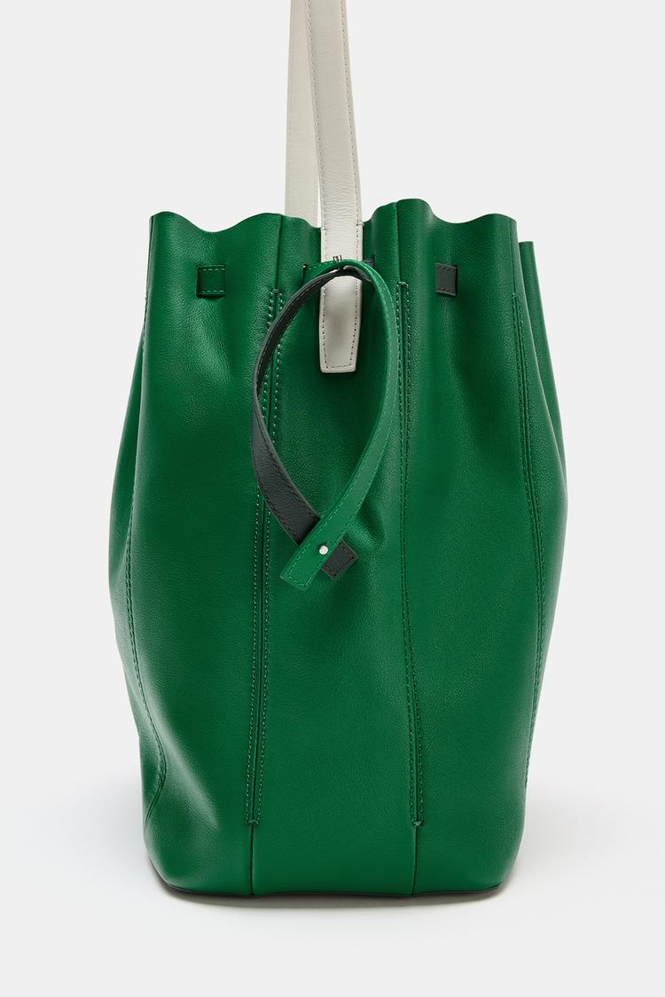 BOLSA MAXI DE HOMBRO DE CUERO CON BLOQUES DE COLOR 5