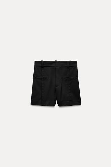 Zara POCKET SHORTS ZW COLLECTION - Black