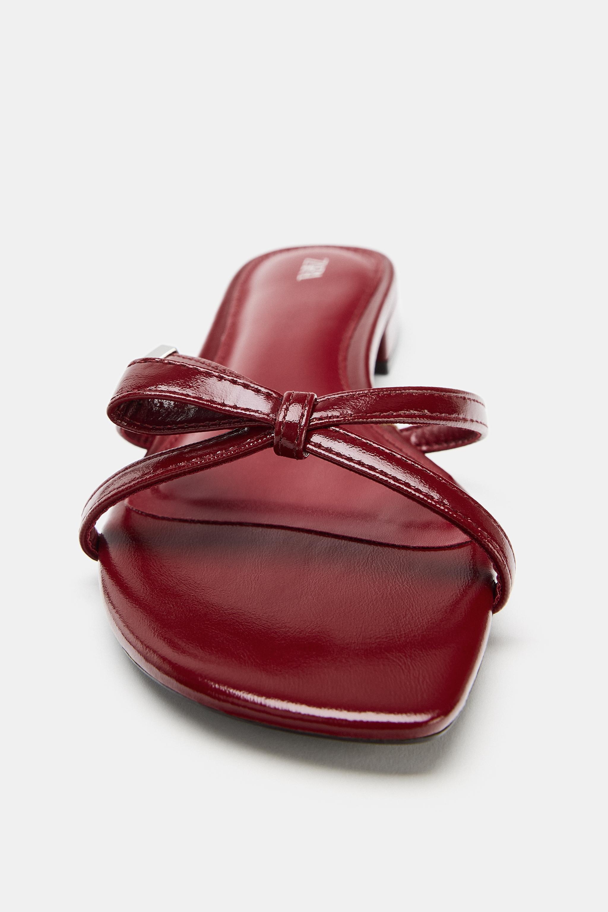 Женские сандалии Zara BOW DETAIL FLAT SANDALS — фото 3