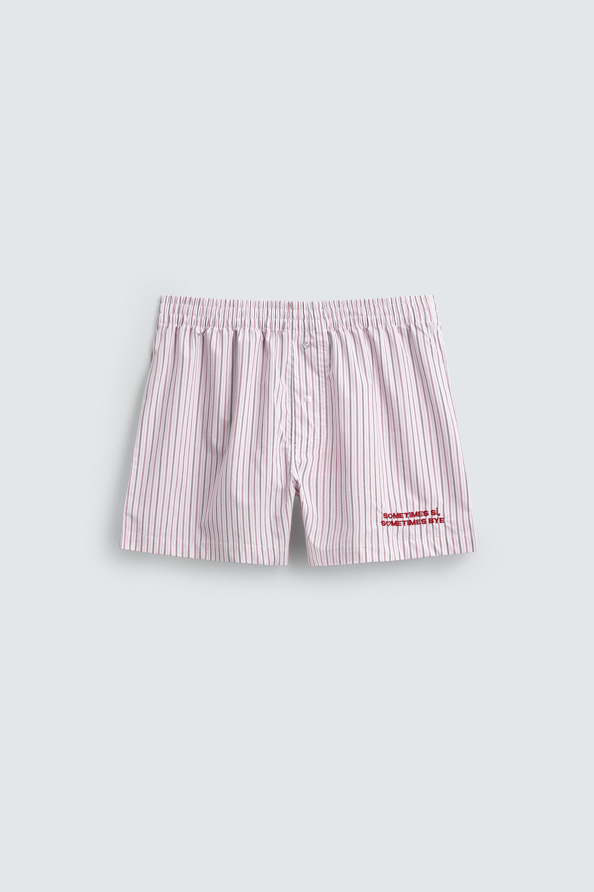 BOXER EN POPELINE AVEC INSCRIPTION BRODÉE