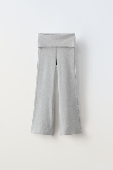 ЛЕГИНСЫ FLARED С ОТВОРОТОМ НА ПОЯСЕ — СЕРЫЙ С МЕЛАНЖЕВЫМ ЭФФЕКТОМ от Zara — изображение 0