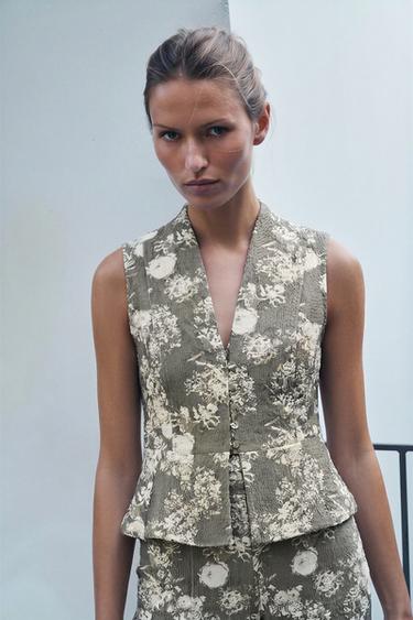 JACQUARD-WESTE - Taupegrau von Zara - Bild 0