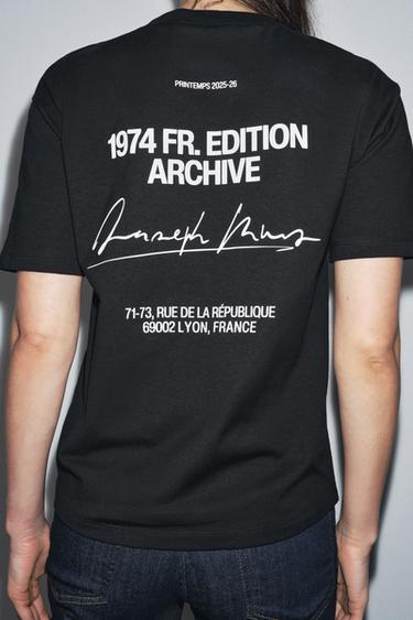 T-SHIRT INSCRIPTION CONTRASTE - Noir de Zara - Image 1