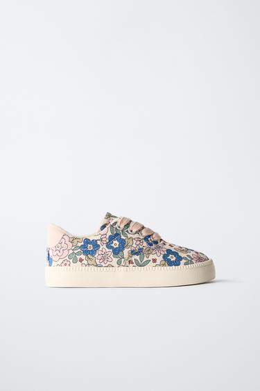 FLORAL SNEAKERS - Ecru White by Zara