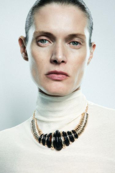 COLAR COMBINADO - Preto-ouro da Zara