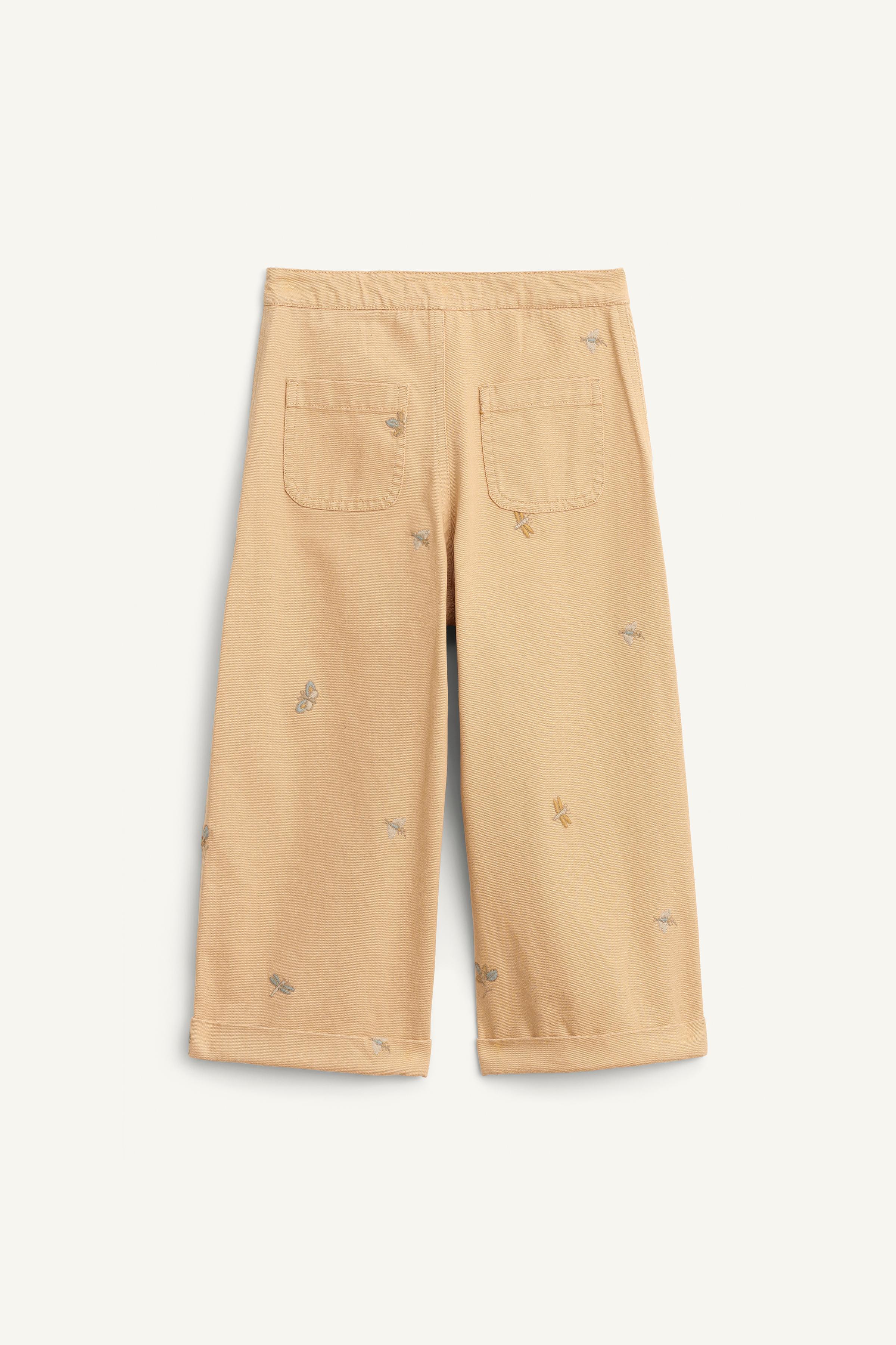 LIMITED EDITION EMBROIDERED INSECT STRAIGHT-LEG PANTS