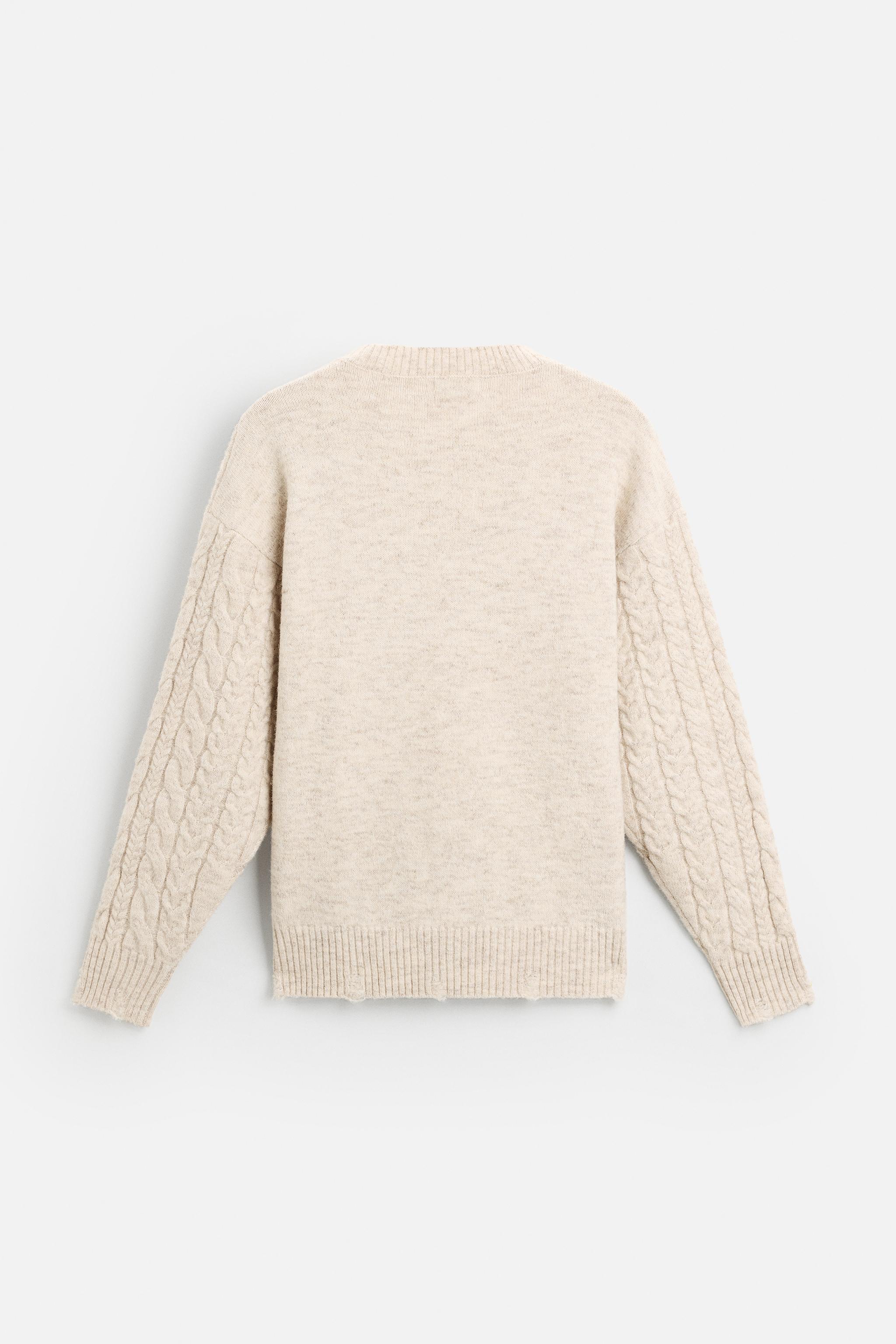 【ZARA】起毛テクスチャージャカードセーター  4938/450/832 ZARA】起毛テクスチャージャカードセーター 4938/450/832 (ZARA