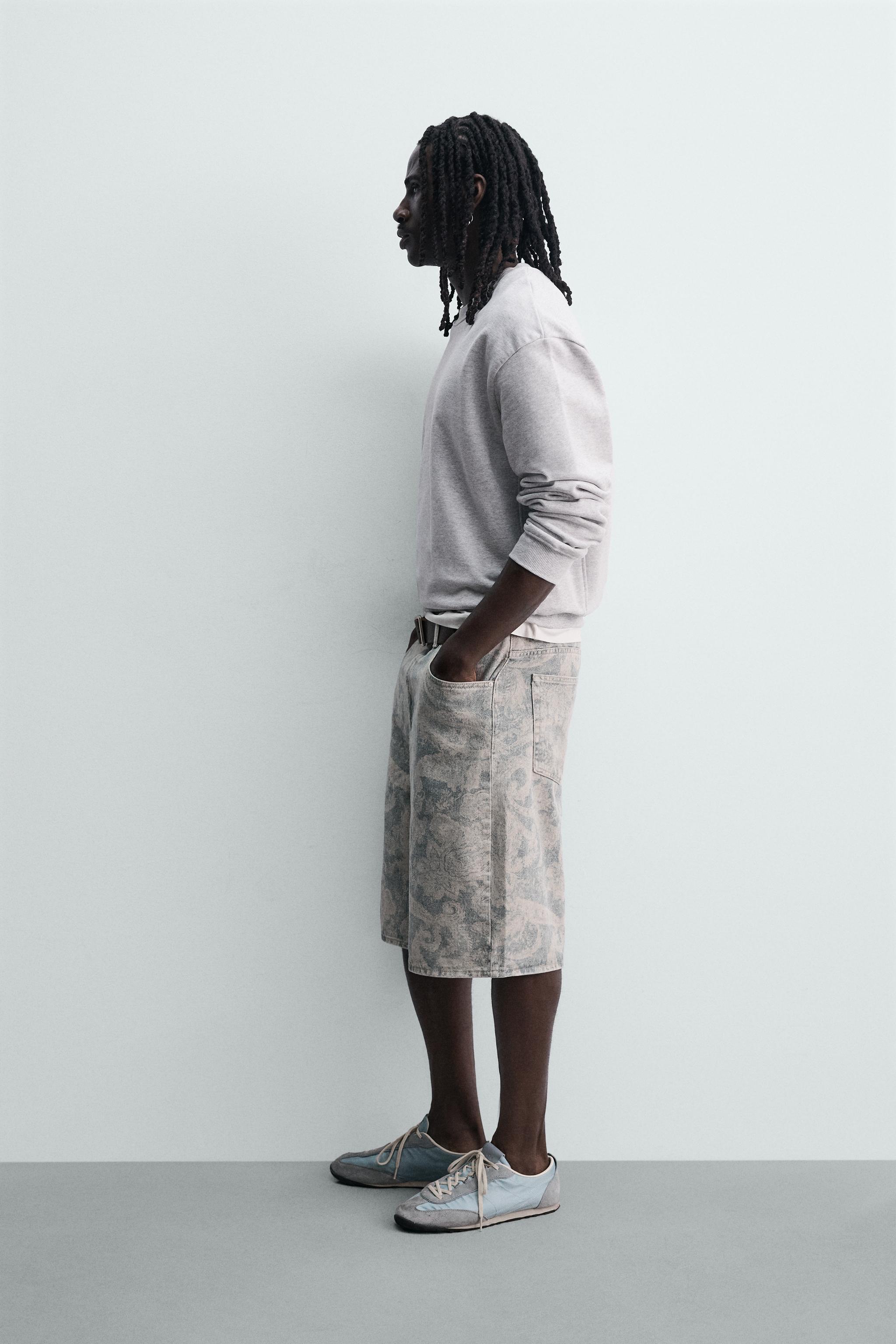 Мужские шорты Zara PAISLEY PRINT BAGGY FIT SHORTS — фото 4