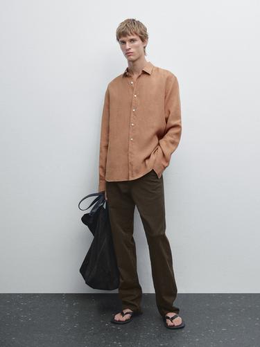 Zara Regular fit shirt with maltinto finish - Dark orange - Image 0