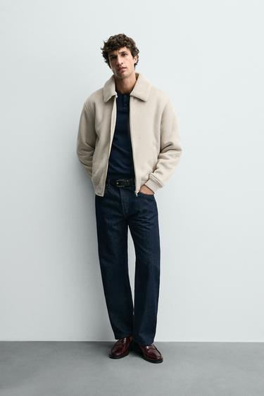 COMBINED FAUX SUEDE JACKET - Light grey by Zara