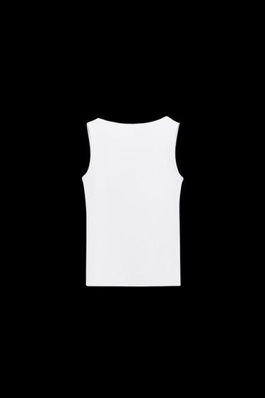 T-SHIRT AUS POLYAMID MIT BREITEM TRÄGER - Weiß von Zara