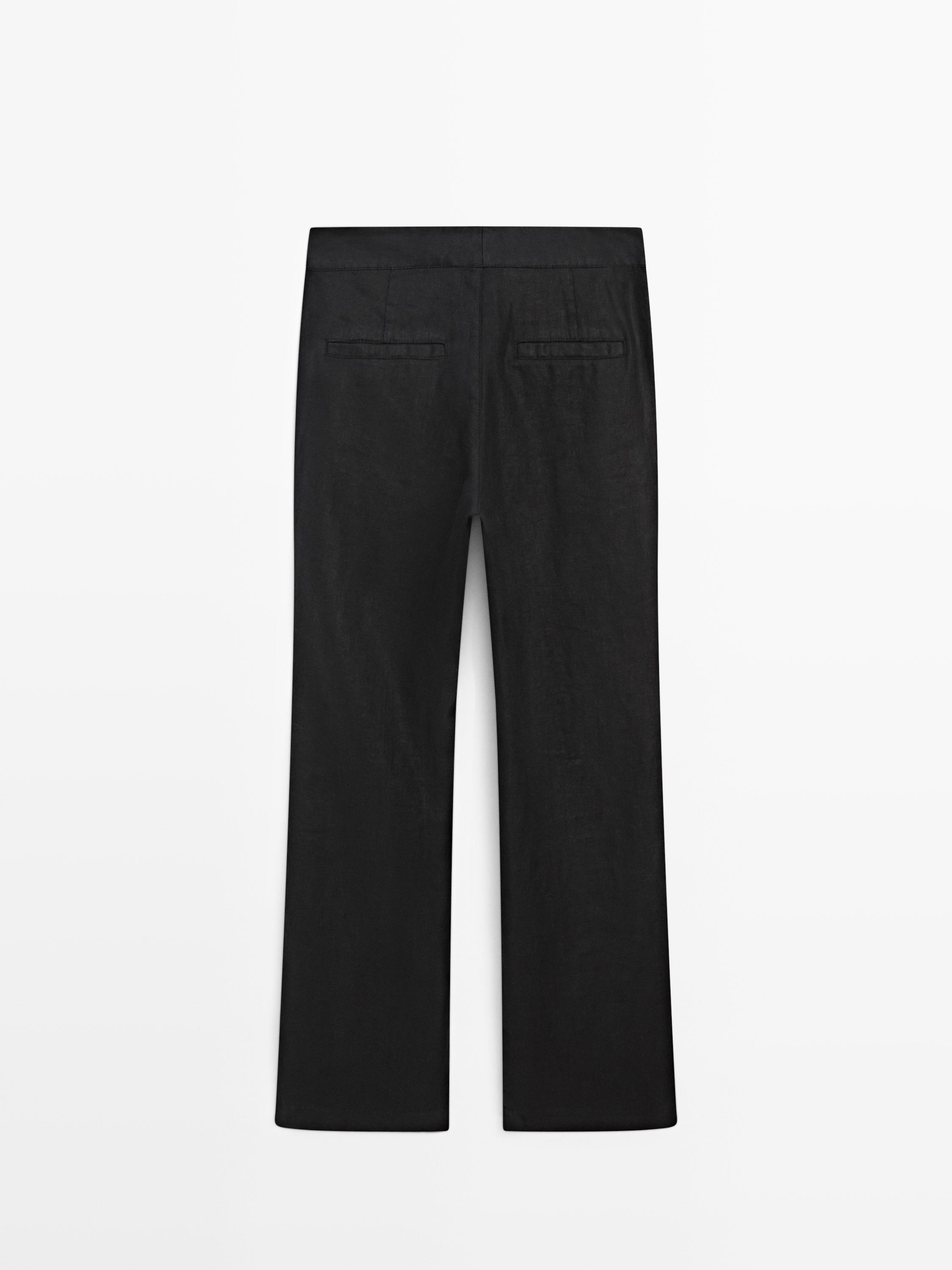100% linen kick flare fit pants