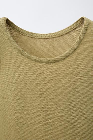 T-SHIRT ONDULINE - Vert huile de Zara - Image 2