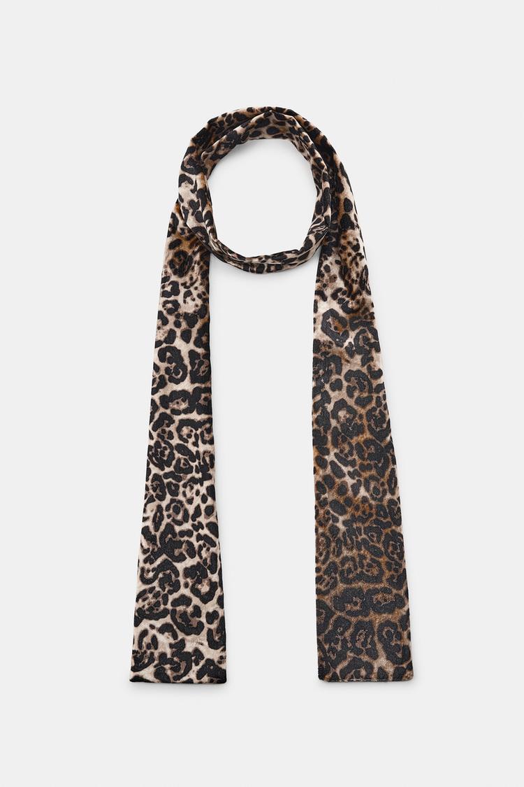 ANIMAL PRINT VELVET SCARF