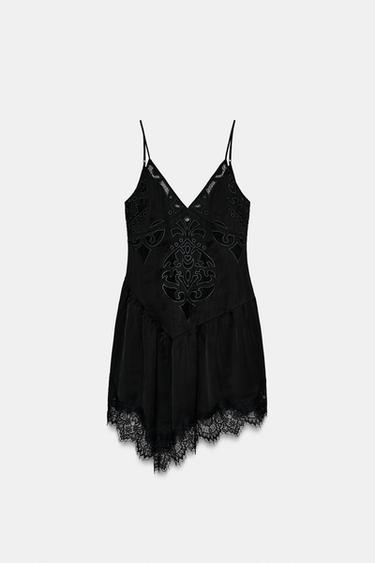 ZW COLLECTION ASYMMETRIC SHORT DRESS - Black by Zara - Image 4