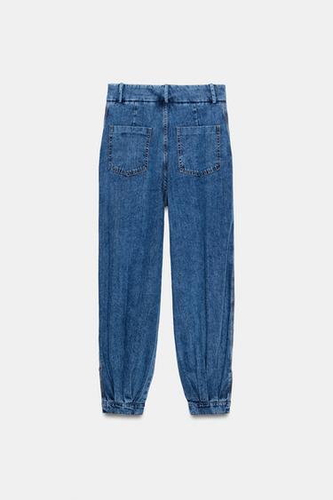 Zara ZW COLLECTION BLOOMERS JEANS - Light blue