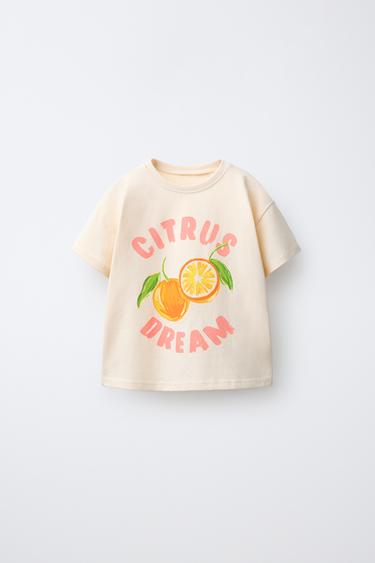 PLAYERA ESTAMPADO FRUTAS - Mandarina de Zara