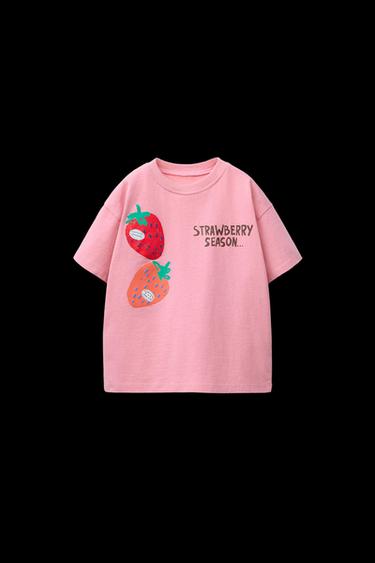 T-SHIRT MIT FRÜCHTE-PRINT - Pastellrosa von Zara - Bild 0