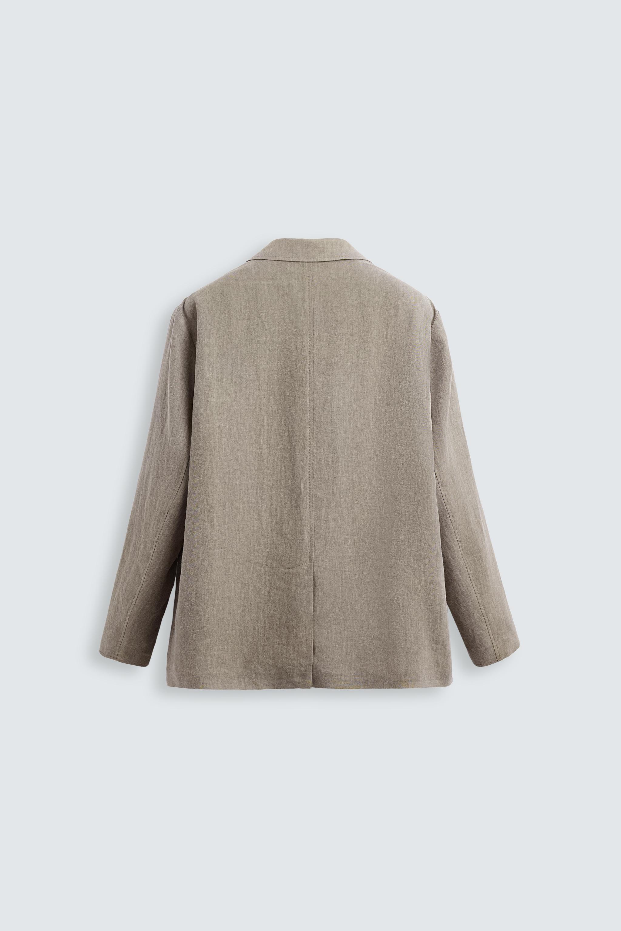 【新品未使用】dium. linen like layered jacket 100% LINEN BOMBER JACKET - Light khaki | ZARA United States