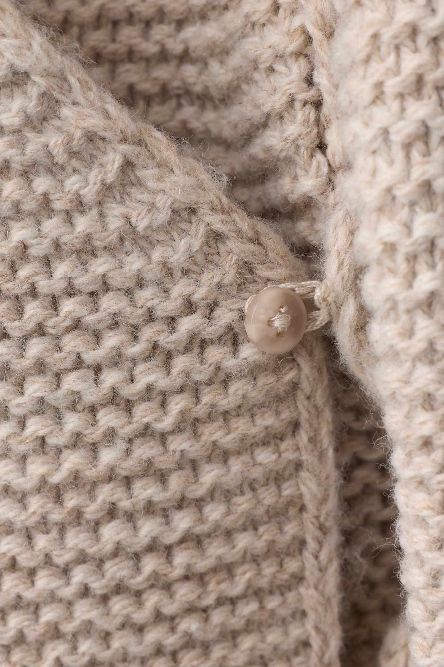 Детский кардиган Zara Chunky Wool with Hoodie, цвет: Светлый бежевый — фото 4
