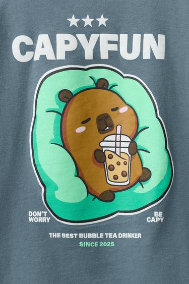 GARMENT DYE CAPYBARA CAPYFUN © T-SHIRT - Blue by Zara - Image 3