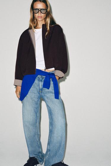 VESTE BOMBER À BAS PLISSÉ - Marron de Zara - Image 0