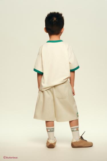 BUTTERBEAR © T-SHIRT WITH TRIM DETAIL - Ecru by Zara - Image 6
