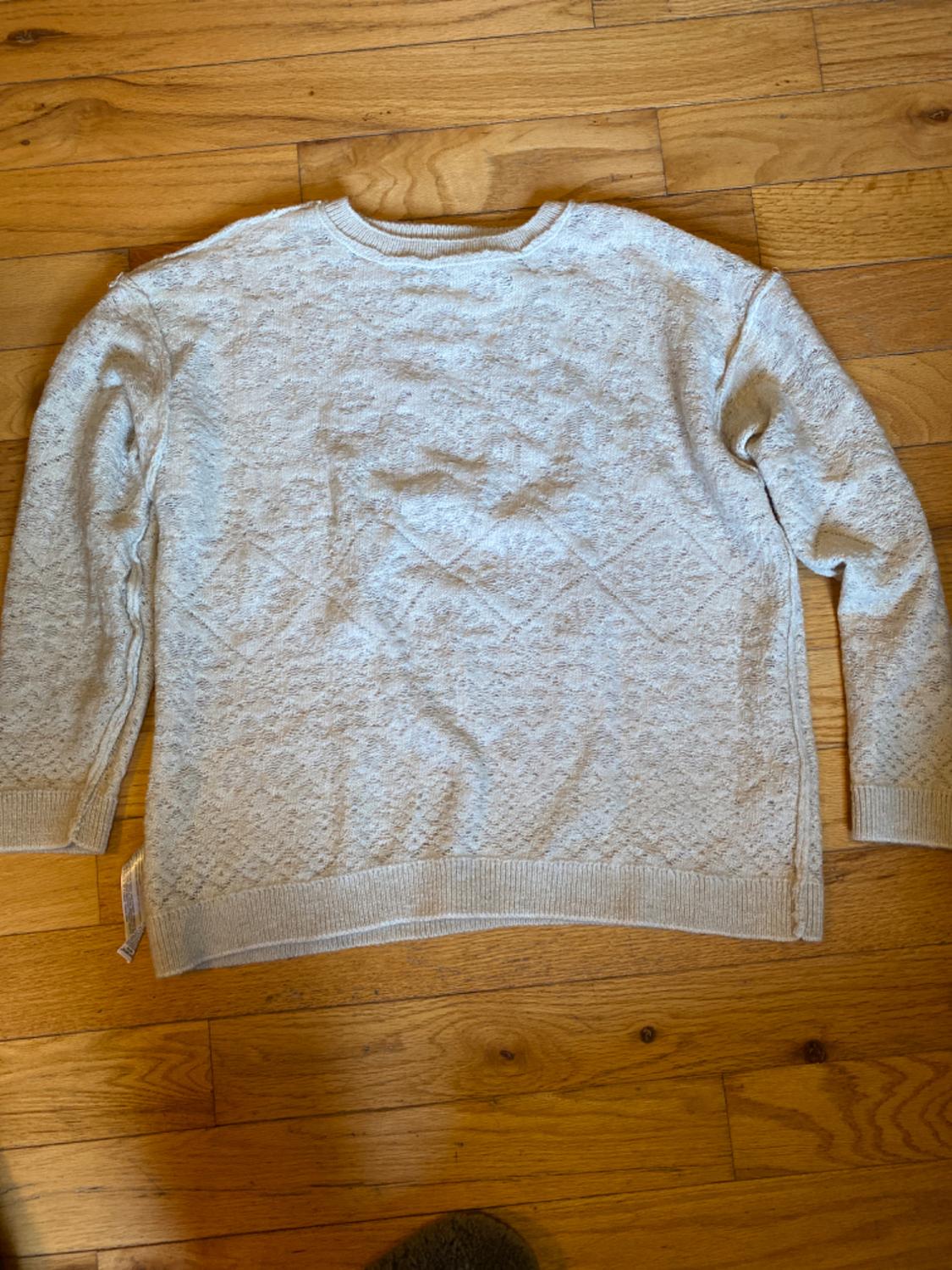 OVERSIZED POINTELLE KNIT SWEATER - Image 4