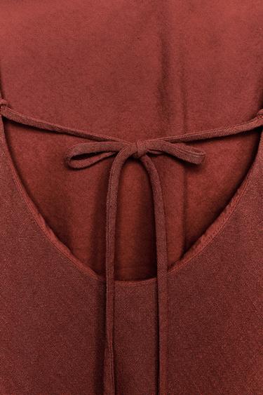 RAMIE STRAPPY MIDI DRESS - Wine by Zara