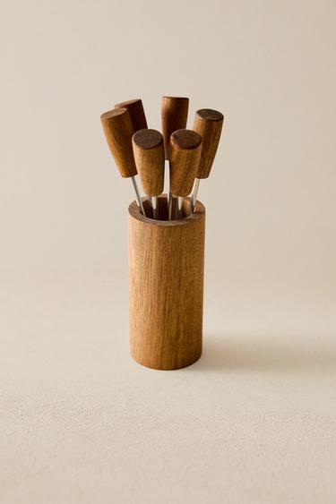 PACK OF APERITIF PICKS WITH HOLDER (PACK OF 6) - Light beige by Zara - Image 5