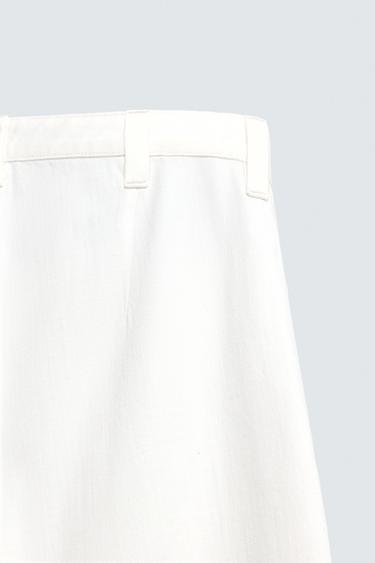 BARREL FIT PLEATED DENIM CHINOS - White by Zara - Image 9