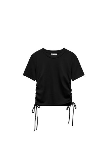 RUCHED RIBBED TOP