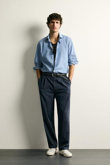REGULAR FIT VOILE SHIRT - Sky blue by Zara - Image 0