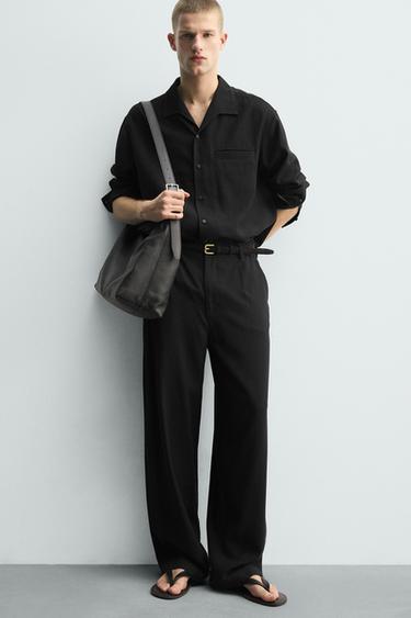 PANTALON FLUIDE COUPE DÉCONTRACTÉE - Noir de Zara - Image 4