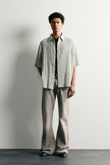 RELAXED FIT TEXTURED SHIRT - Light grey by Zara