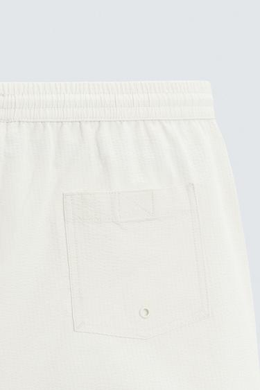 MAILLOT DE BAIN MI-LONG EN SEERSUCKER - Écru de Zara - Image 9