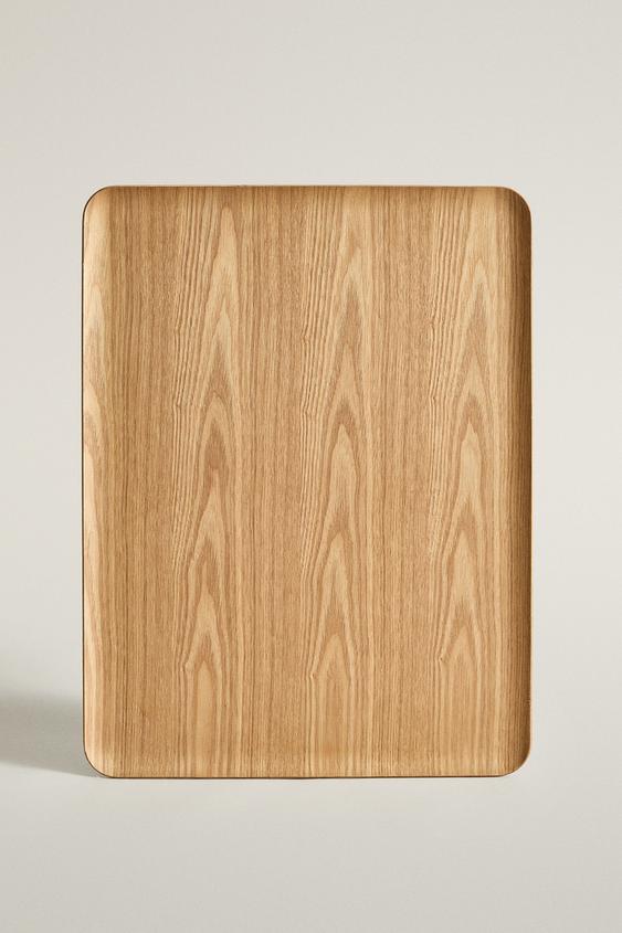 GRAND PLATEAU RECTANGULAIRE EN BOIS - Beige clair de Zara - Image 0