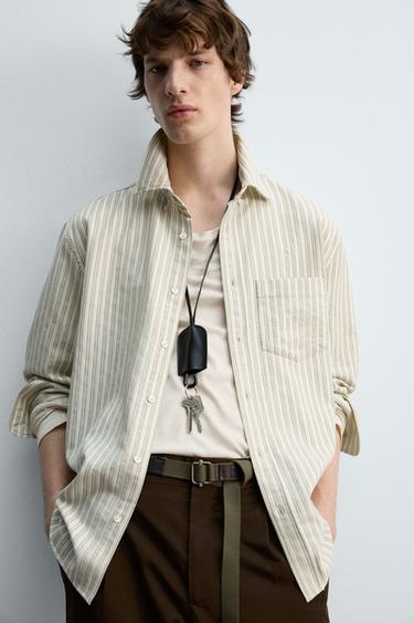 LIMITED EDITION STRIPED SHIRT - Green / Ecru by Zara